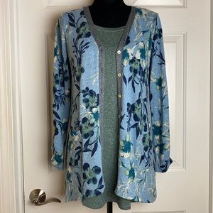 LOGO by Lori Goldstein Printed Sweater/Tank Set